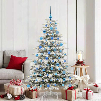 vidaXL Artificial Hinged Christmas Tree White 180 cm PE and PVC - 47046