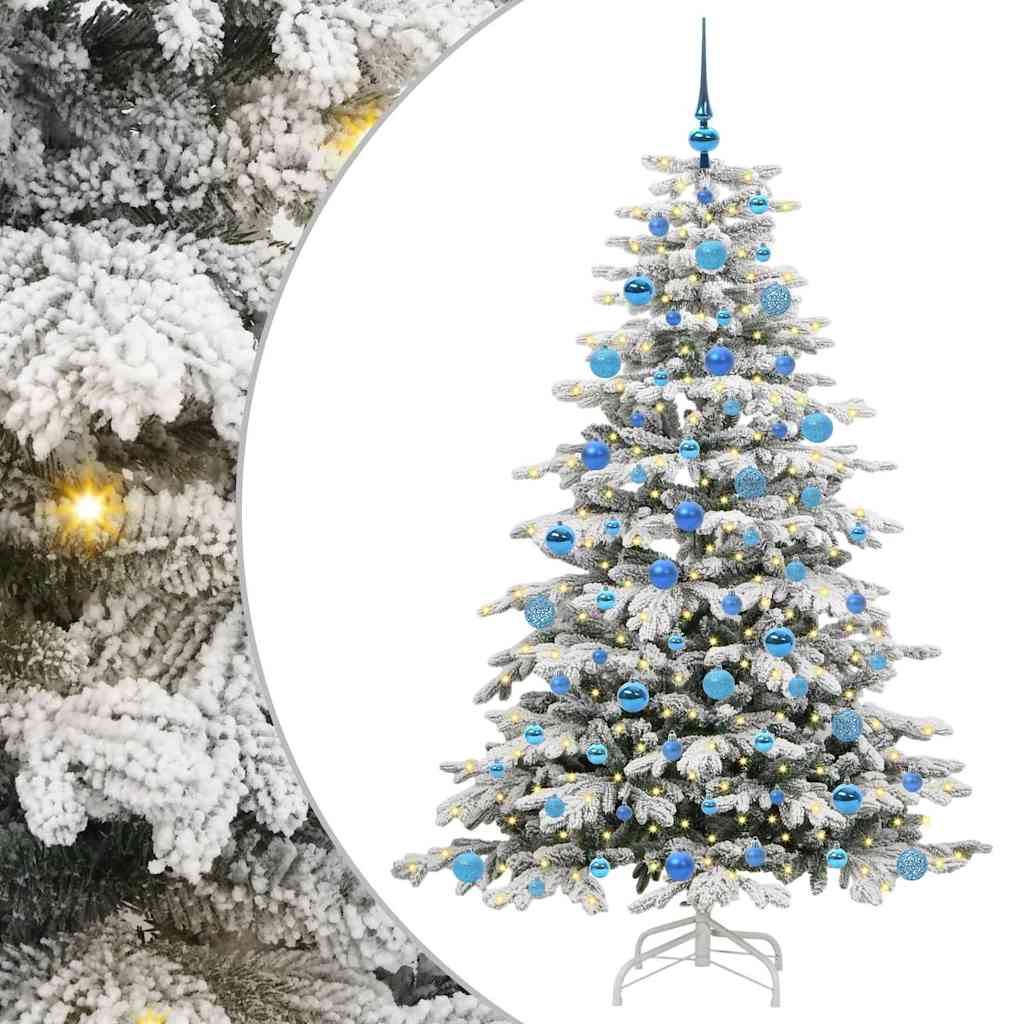 vidaXL Artificial Hinged Christmas Tree White 180 cm PE and PVC - 47046