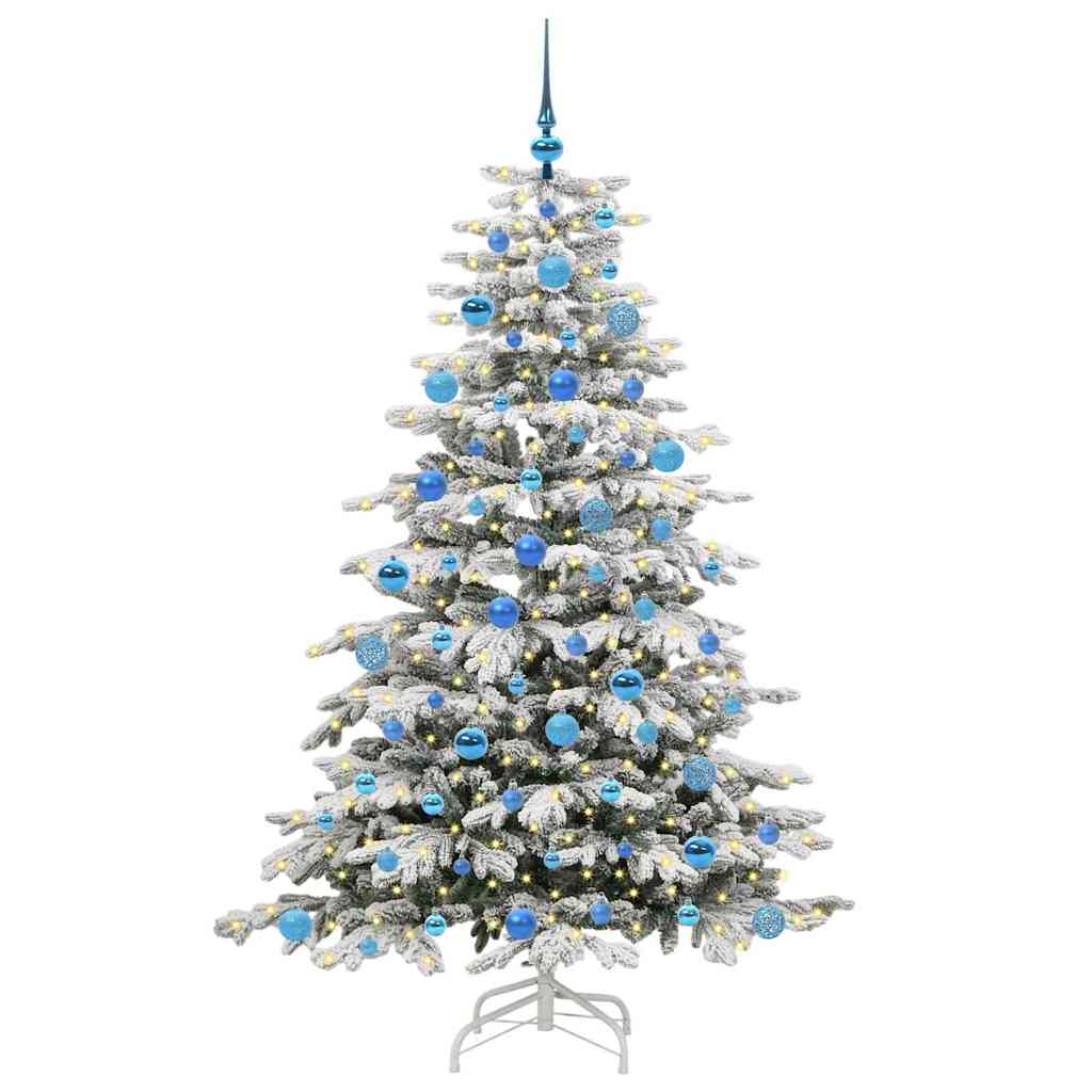 vidaXL Artificial Hinged Christmas Tree White 180 cm PE and PVC - 47046