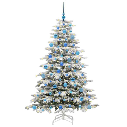 vidaXL Artificial Hinged Christmas Tree White 180 cm PE and PVC - 47046