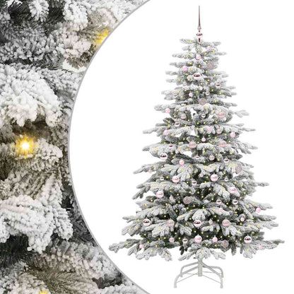 vidaXL Artificial Hinged Christmas Tree White 210 cm PE and PVC - 47055