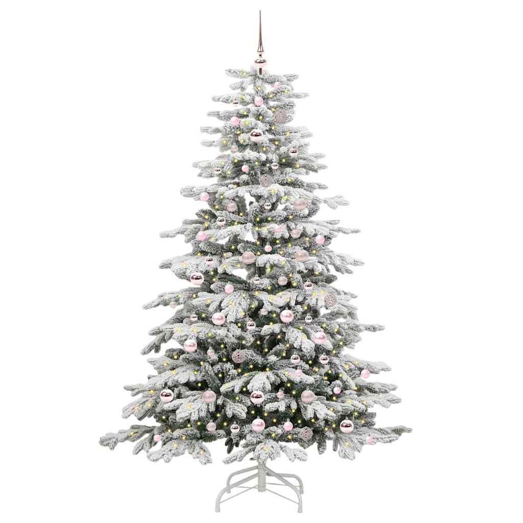 vidaXL Artificial Hinged Christmas Tree White 210 cm PE and PVC - 47055