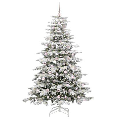 vidaXL Artificial Hinged Christmas Tree White 210 cm PE and PVC - 47055