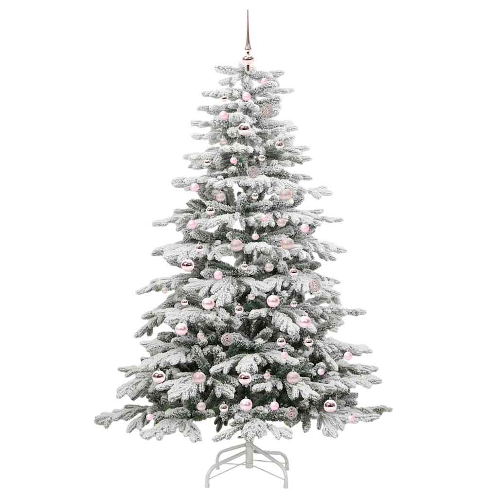vidaXL Artificial Hinged Christmas Tree White 210 cm PE and PVC - 47055