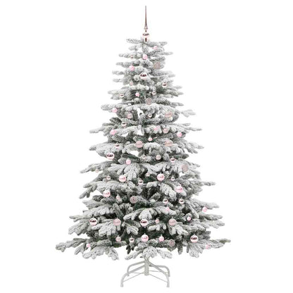 vidaXL Artificial Hinged Christmas Tree White 210 cm PE and PVC - 47055