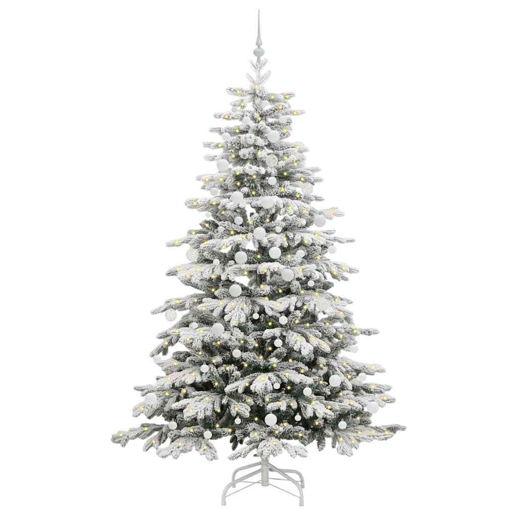 vidaXL Artificial Hinged Christmas Tree White 210 cm PE and PVC - 47066
