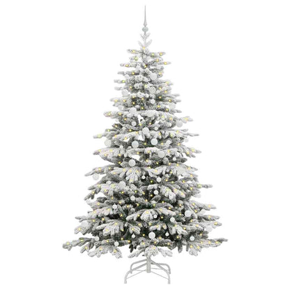 vidaXL Artificial Hinged Christmas Tree White 210 cm PE and PVC - 47066