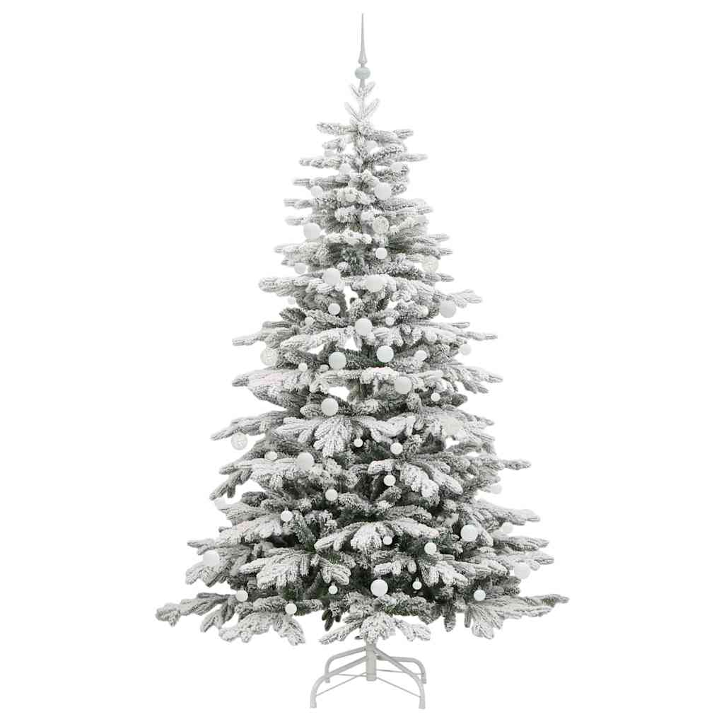 vidaXL Artificial Hinged Christmas Tree White 210 cm PE and PVC - 47066