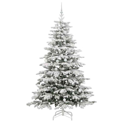 vidaXL Artificial Hinged Christmas Tree White 210 cm PE and PVC - 47066