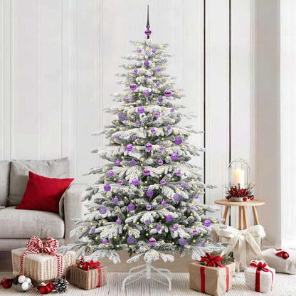 vidaXL Artificial Hinged Christmas Tree White 210 cm PE and PVC - 47067