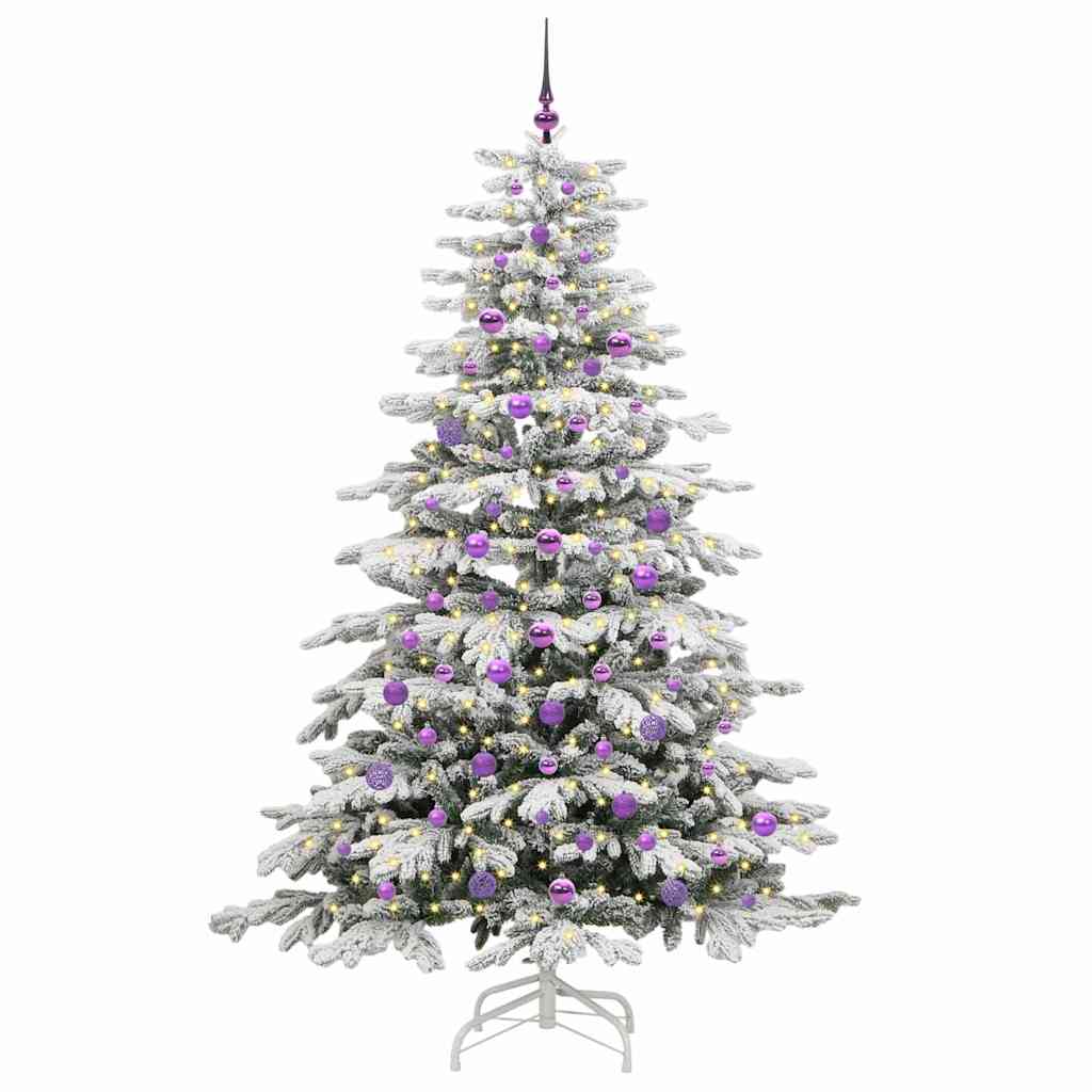vidaXL Artificial Hinged Christmas Tree White 210 cm PE and PVC - 47067