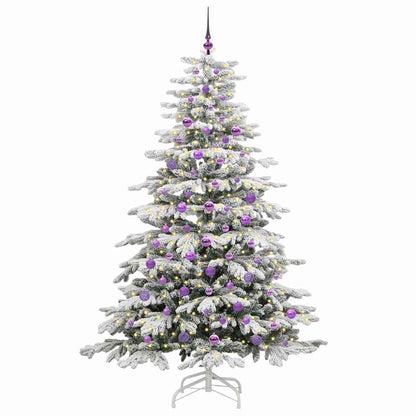 vidaXL Artificial Hinged Christmas Tree White 210 cm PE and PVC - 47067
