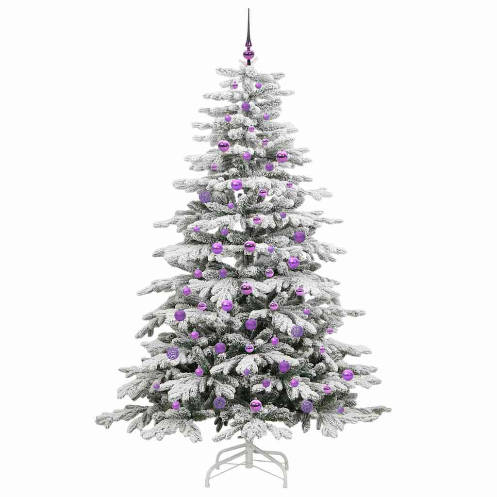 vidaXL Artificial Hinged Christmas Tree White 210 cm PE and PVC - 47067