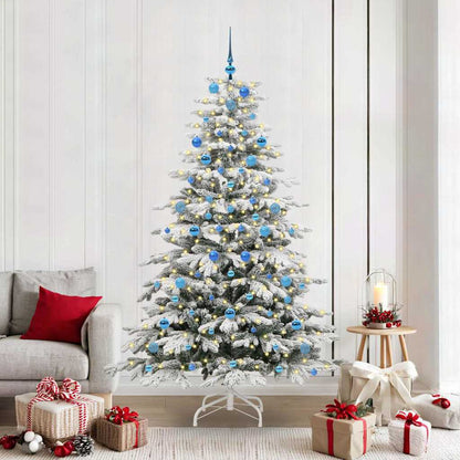 vidaXL Artificial Hinged Christmas Tree White 210 cm PE and PVC - 47078
