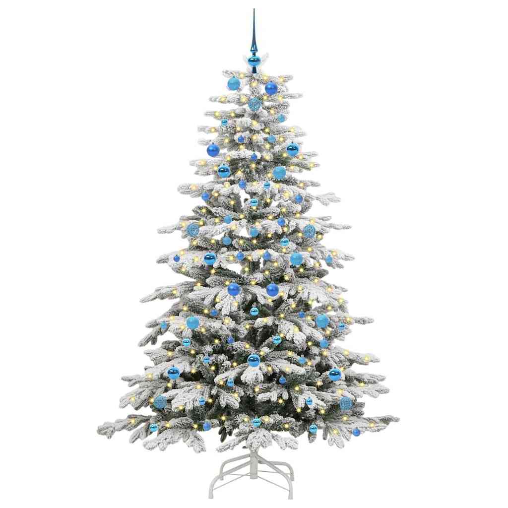 vidaXL Artificial Hinged Christmas Tree White 210 cm PE and PVC - 47078