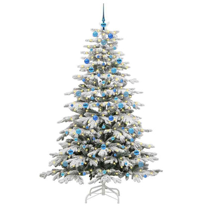 vidaXL Artificial Hinged Christmas Tree White 210 cm PE and PVC - 47078