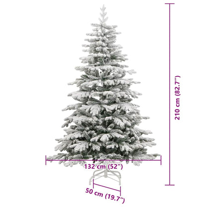 vidaXL Artificial Hinged Christmas Tree White 210 cm PE and PVC - 47078