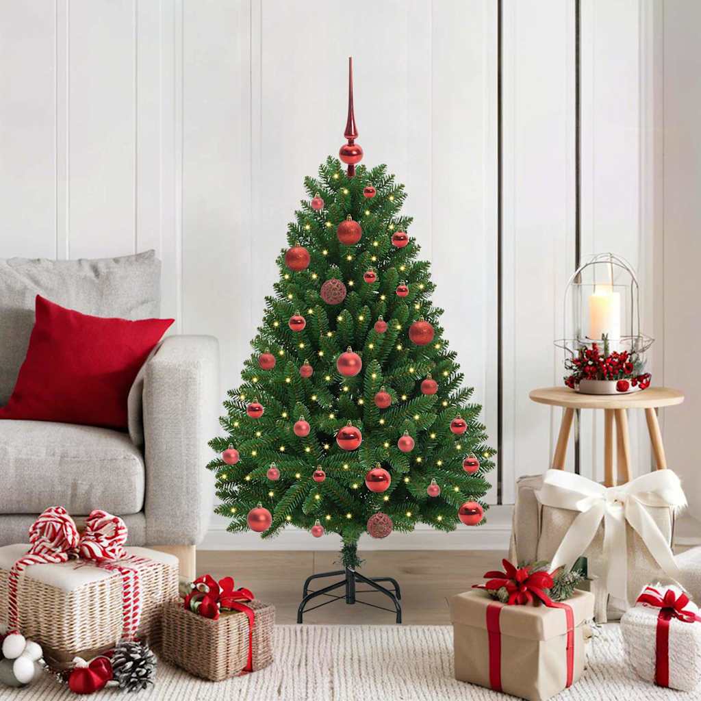 vidaXL Artificial Hinged Christmas Tree Green 120 cm PVC and Steel