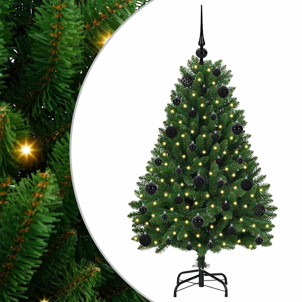 vidaXL Artificial Hinged Christmas Tree Green 120 cm PVC and Steel - 47595