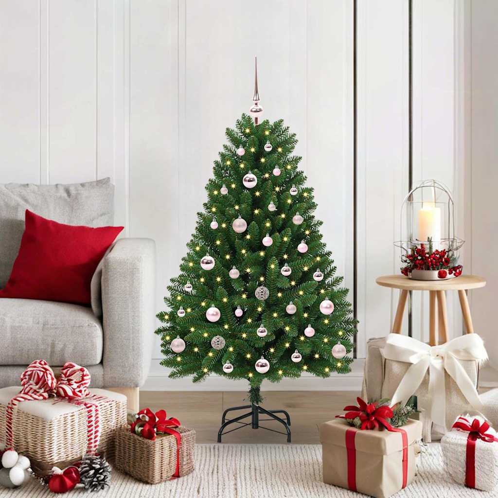 vidaXL Artificial Hinged Christmas Tree Green 120 cm PVC and Steel - 47606