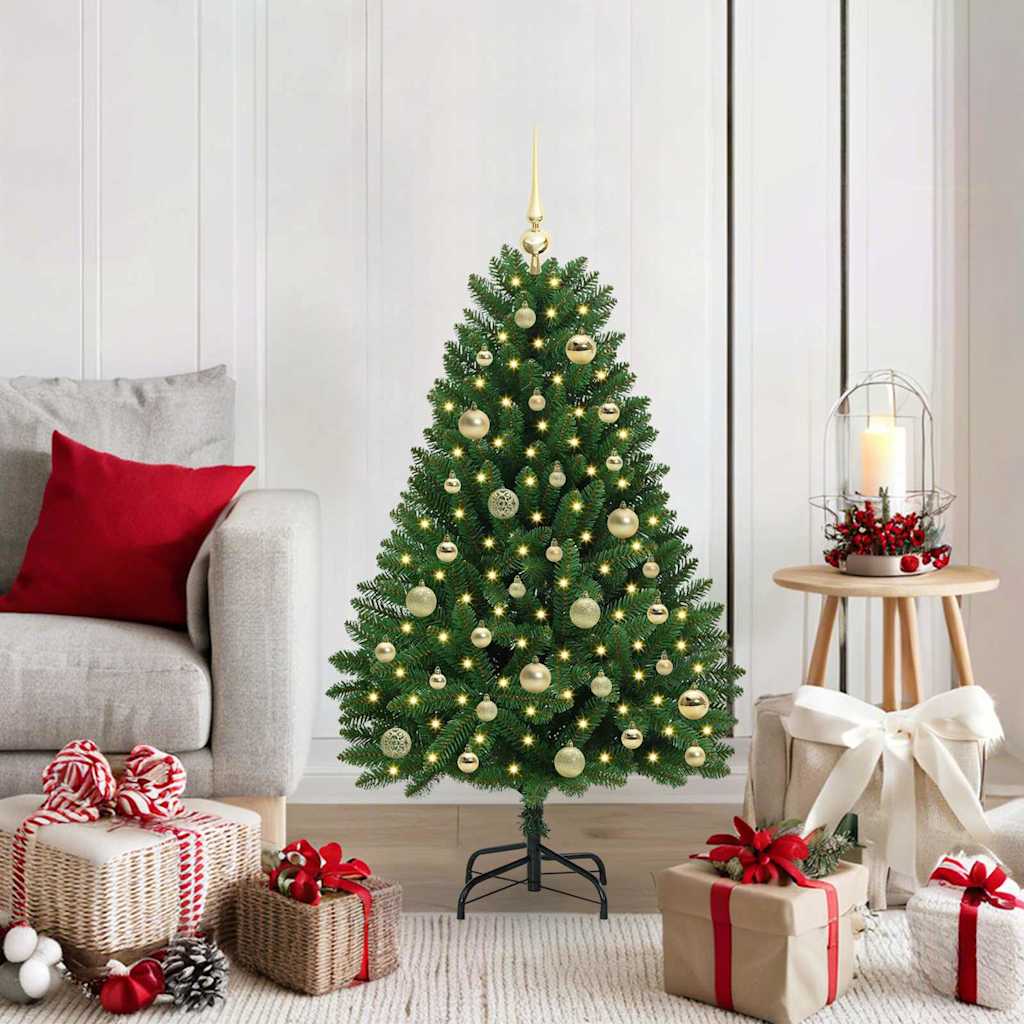 vidaXL Artificial Hinged Christmas Tree Green 120 cm PVC and Steel - 47612