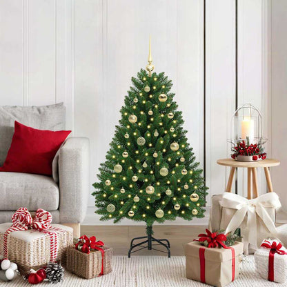 vidaXL Artificial Hinged Christmas Tree Green 120 cm PVC and Steel - 47612