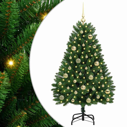 vidaXL Artificial Hinged Christmas Tree Green 120 cm PVC and Steel - 47612
