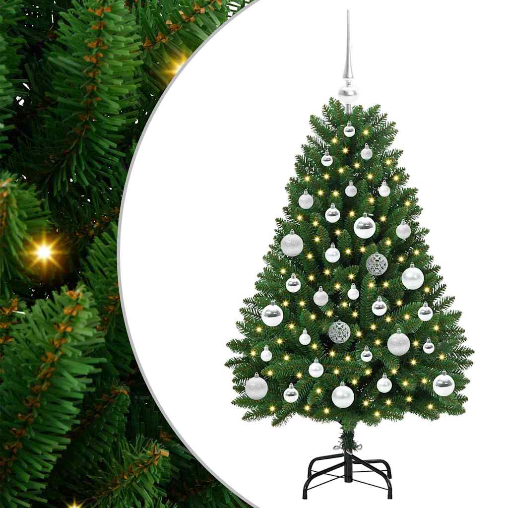vidaXL Artificial Hinged Christmas Tree Green 120 cm PVC and Steel - 47613