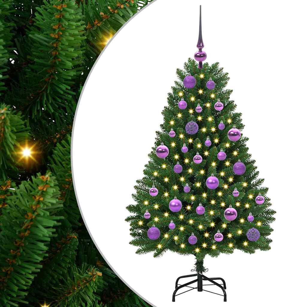 vidaXL Artificial Hinged Christmas Tree Green 120 cm PVC and Steel - 47617