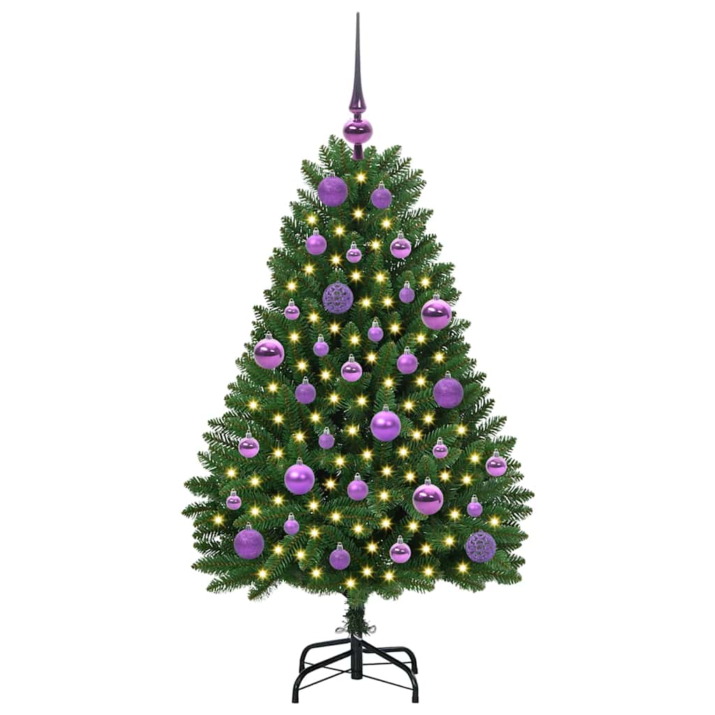 vidaXL Artificial Hinged Christmas Tree Green 120 cm PVC and Steel - 47617