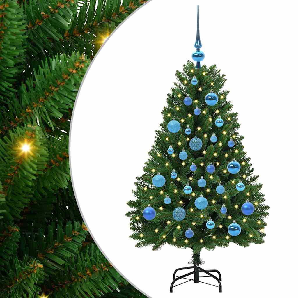 vidaXL Artificial Hinged Christmas Tree Green 120 cm PVC and Steel - 47624