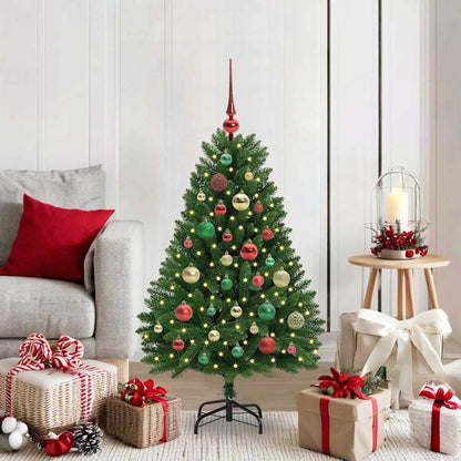 vidaXL Artificial Hinged Christmas Tree Green 120 cm PVC and Steel - 47626