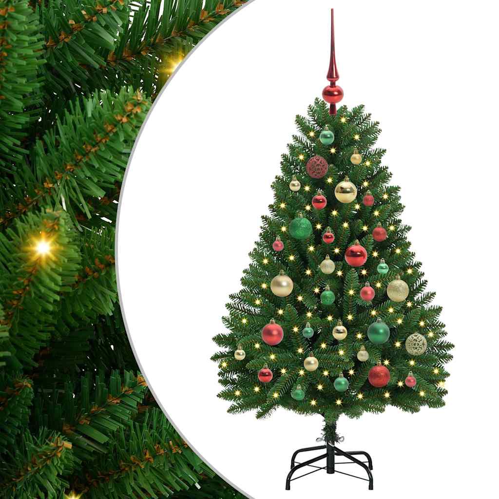 vidaXL Artificial Hinged Christmas Tree Green 120 cm PVC and Steel - 47626