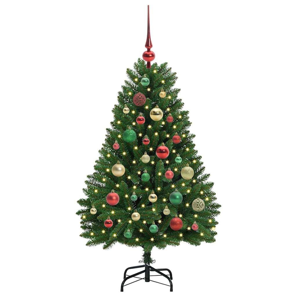 vidaXL Artificial Hinged Christmas Tree Green 120 cm PVC and Steel - 47626