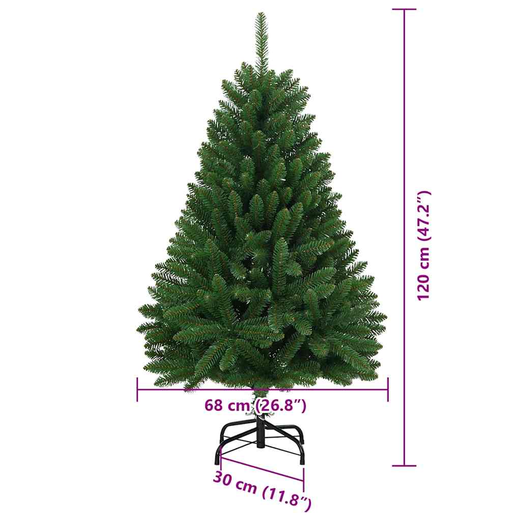 vidaXL Artificial Hinged Christmas Tree Green 120 cm PVC and Steel - 47626
