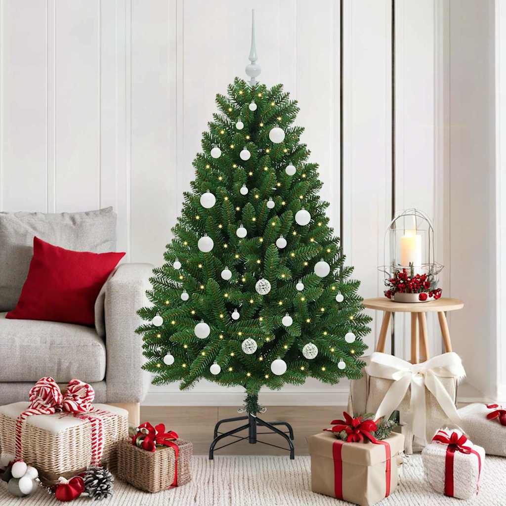 vidaXL Artificial Hinged Christmas Tree Green 150 cm PVC and Steel - 47654