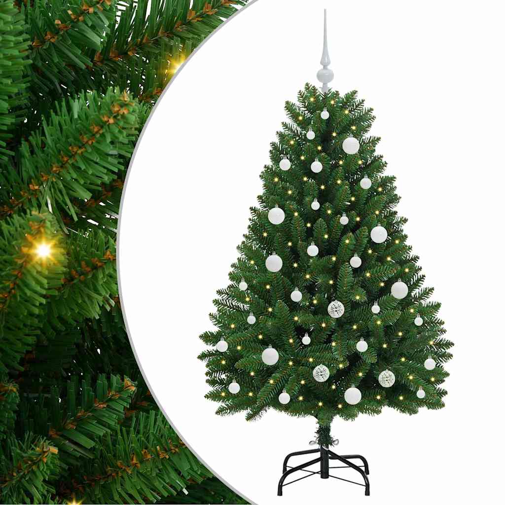 vidaXL Artificial Hinged Christmas Tree Green 150 cm PVC and Steel - 47654