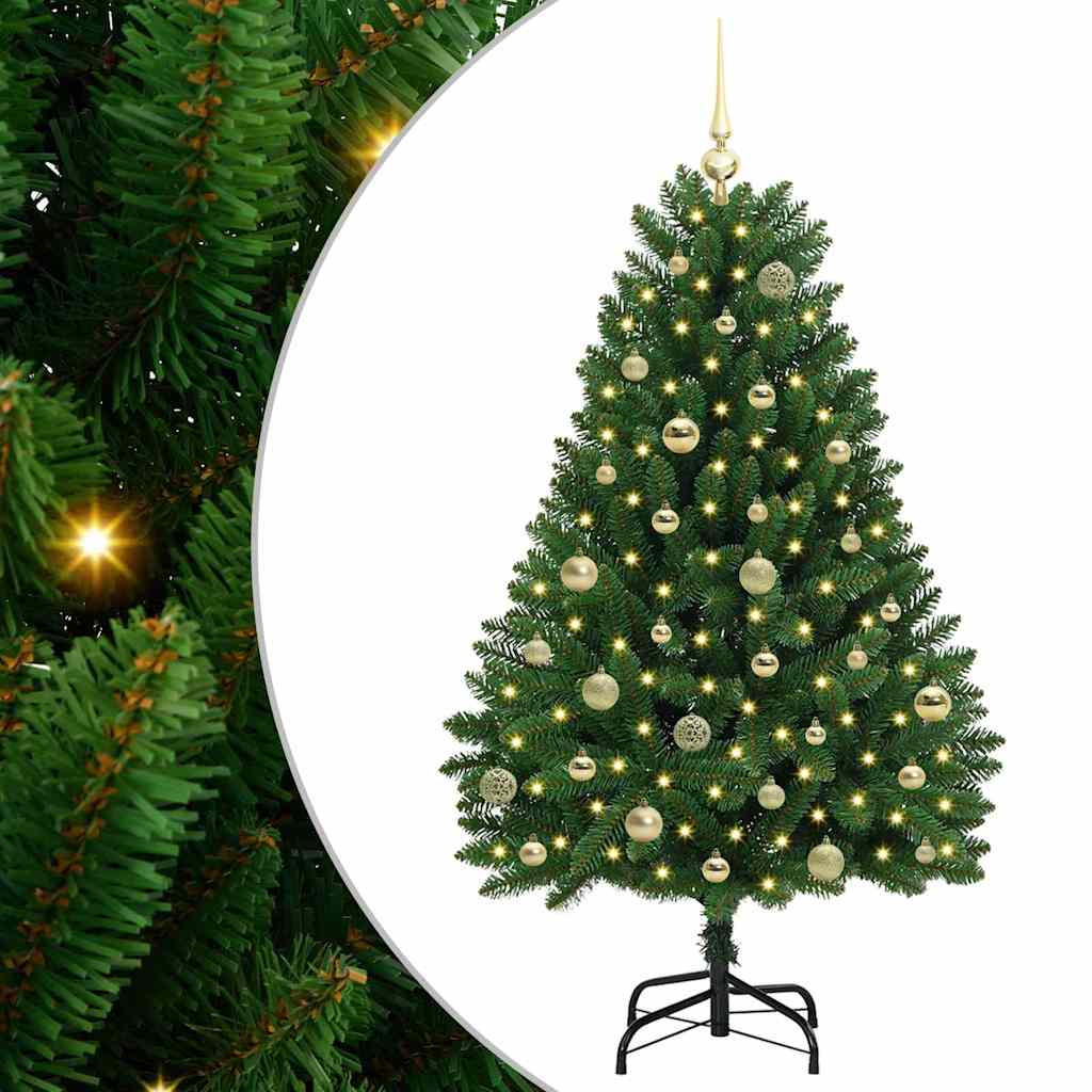 vidaXL Artificial Hinged Christmas Tree Green 150 cm PVC and Steel - 47658