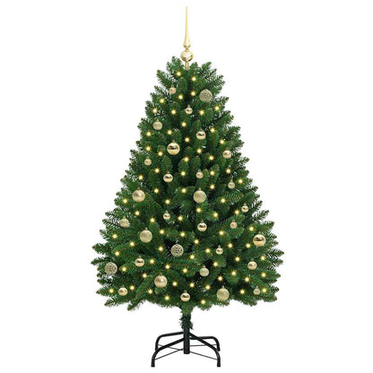 vidaXL Artificial Hinged Christmas Tree Green 150 cm PVC and Steel - 47658