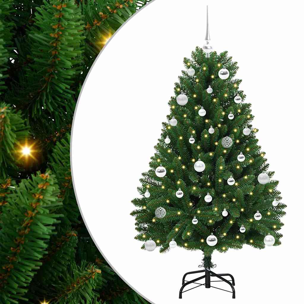 vidaXL Artificial Hinged Christmas Tree Green 150 cm PVC and Steel - 47659