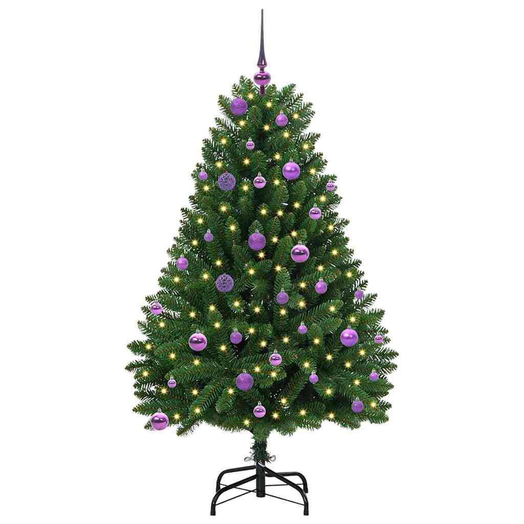 vidaXL Artificial Hinged Christmas Tree Green 150 cm PVC and Steel - 47660