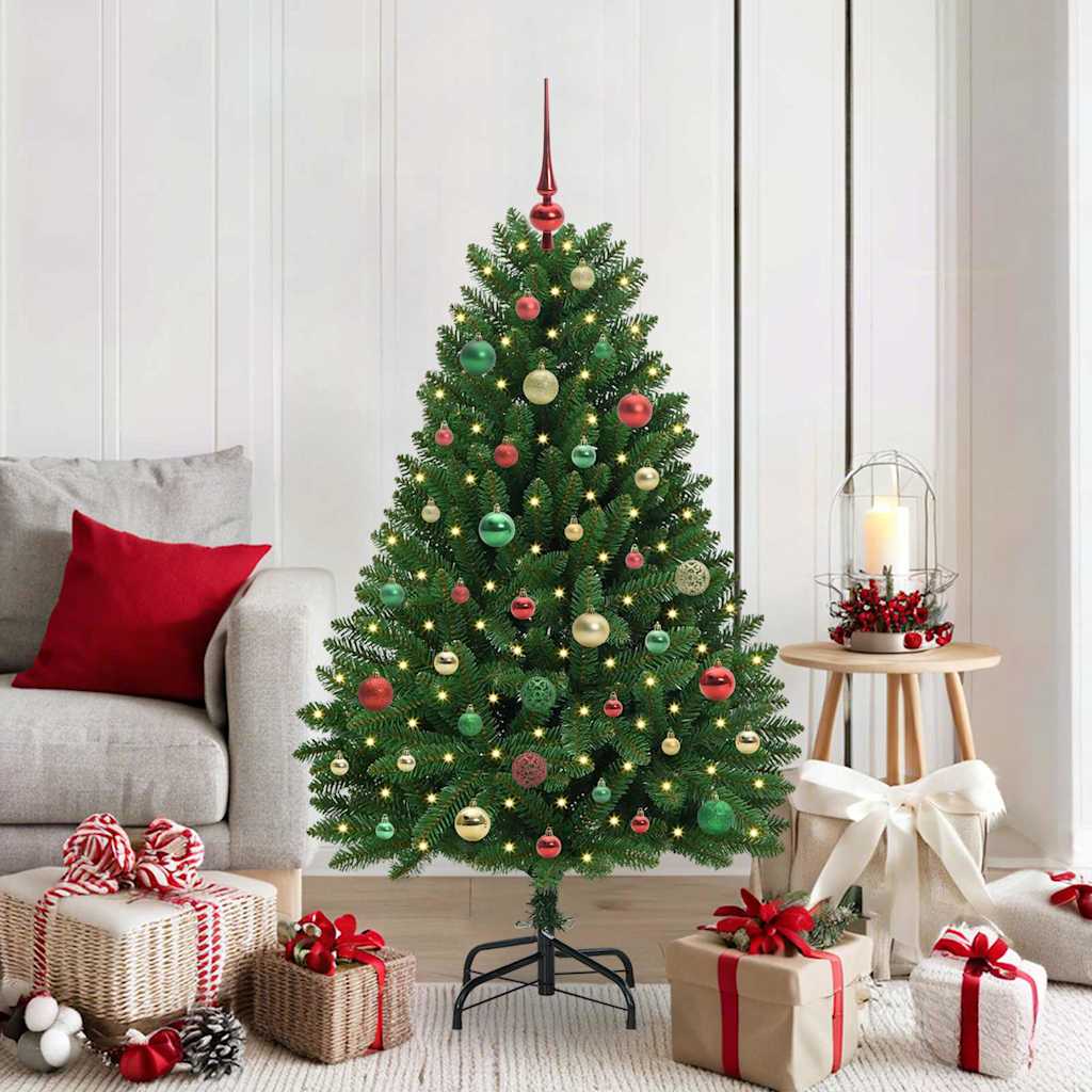 vidaXL Artificial Hinged Christmas Tree Green 150 cm PVC and Steel - 47678