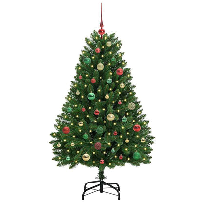 vidaXL Artificial Hinged Christmas Tree Green 150 cm PVC and Steel - 47678
