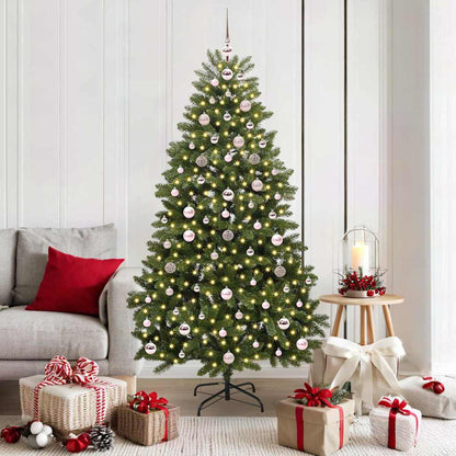 vidaXL Artificial Hinged Christmas Tree Green 180 cm PVC and Steel - 47692