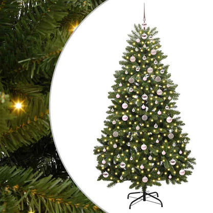 vidaXL Artificial Hinged Christmas Tree Green 180 cm PVC and Steel - 47692
