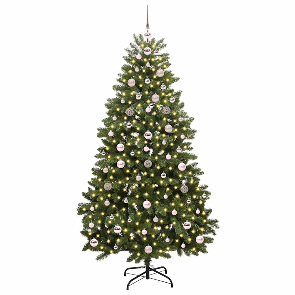vidaXL Artificial Hinged Christmas Tree Green 180 cm PVC and Steel - 47692