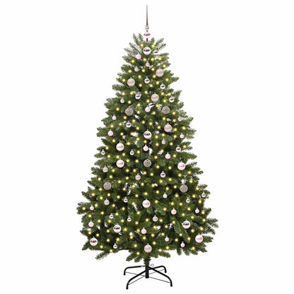 vidaXL Artificial Hinged Christmas Tree Green 180 cm PVC and Steel - 47692