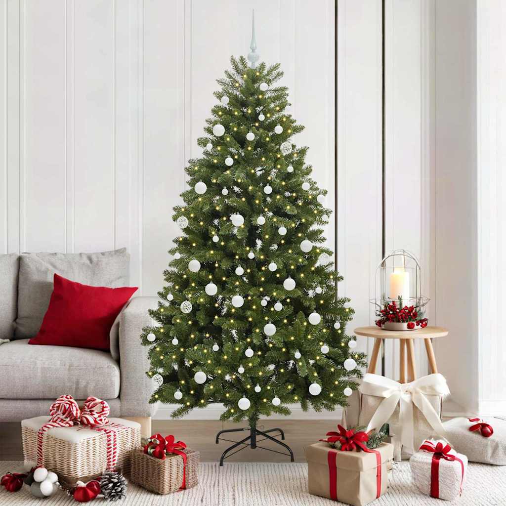 vidaXL Artificial Hinged Christmas Tree Green 180 cm PVC and Steel - 47699