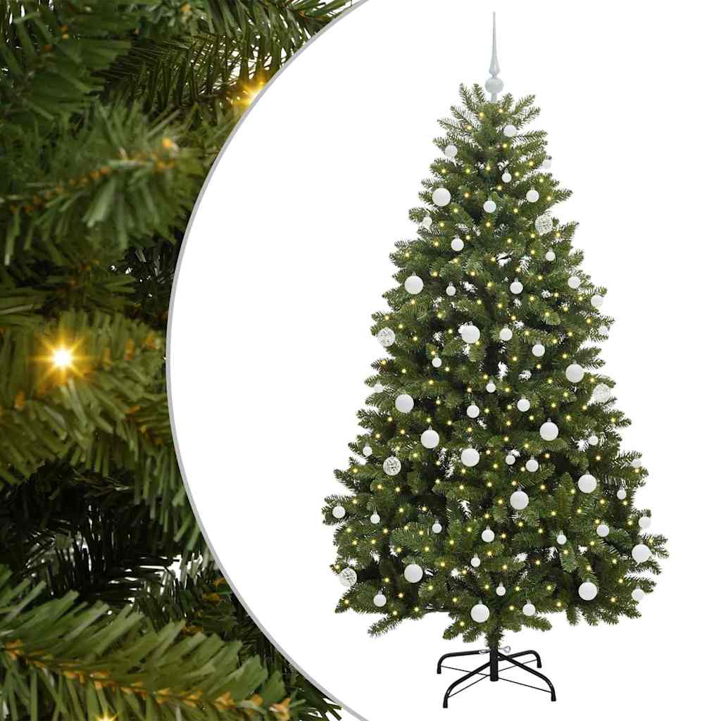 vidaXL Artificial Hinged Christmas Tree Green 180 cm PVC and Steel - 47699