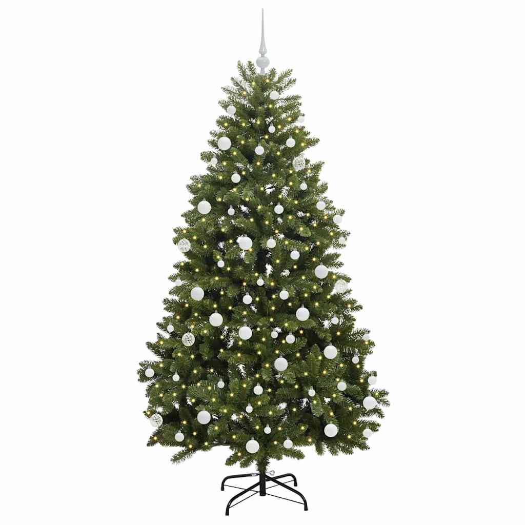 vidaXL Artificial Hinged Christmas Tree Green 180 cm PVC and Steel - 47699